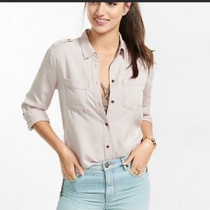 🆕 Express Silky Soft Twill Boyfriend Shirt